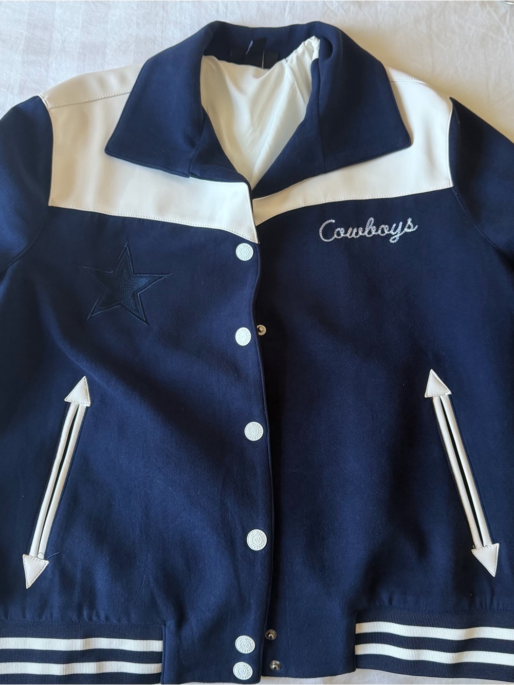 Cowboys women’s  Navy and White Varsity Jacket